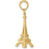 14K Yellow Gold 3D Eiffel Tower Charm Pendant - 26.5mm by Oro Pregiato