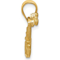 14K Yellow Gold 3D Electric Guitar Pendant Charm by Oro Pregiato