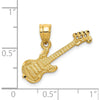 14K Yellow Gold 3D Electric Guitar Pendant Charm by Oro Pregiato