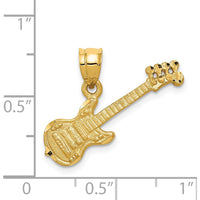 14K Yellow Gold 3D Electric Guitar Pendant Charm by Oro Pregiato