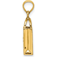 14K Yellow Gold 3D Enameled Jack-o-Lantern Trick or Treat Bag Charm by Oro Pregiato