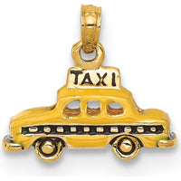 14K Yellow Gold 3D Enameled Taxi Pendant with Polished Finish by Oro Pregiato