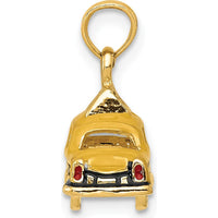 14K Yellow Gold 3D Enameled Taxi Pendant with Polished Finish by Oro Pregiato