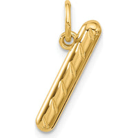 14K Yellow Gold 3D Fancy Breadstick Charm - Polished Finish by Oro Pregiato
