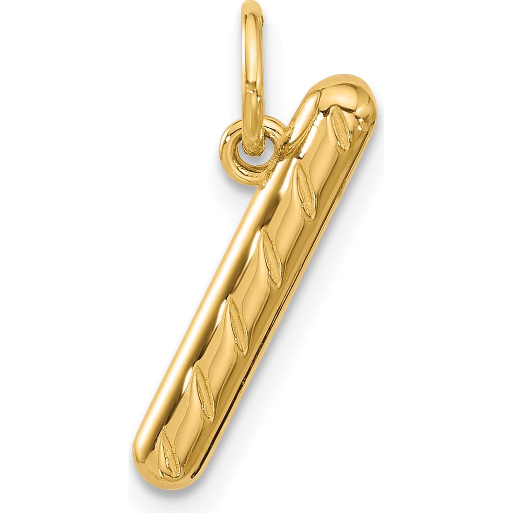 14K Yellow Gold 3D Fancy Breadstick Charm - Polished Finish by Oro Pregiato