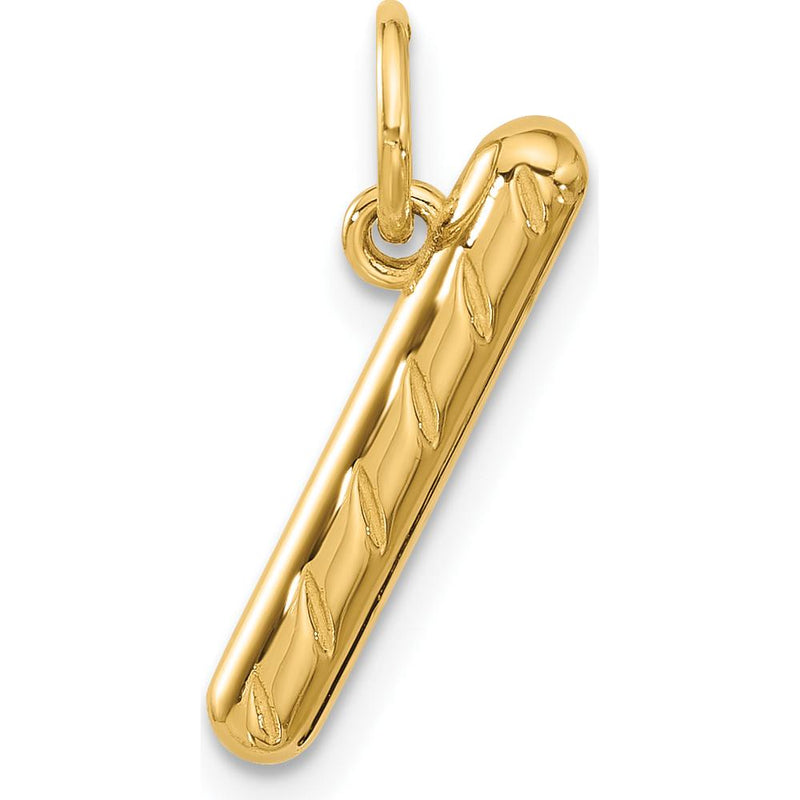 14K Yellow Gold 3D Fancy Breadstick Charm - Polished Finish by Oro Pregiato