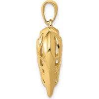 14K Yellow Gold 3D Filigree Puffed Heart Pendant - Polished Finish by Oro Pregiato