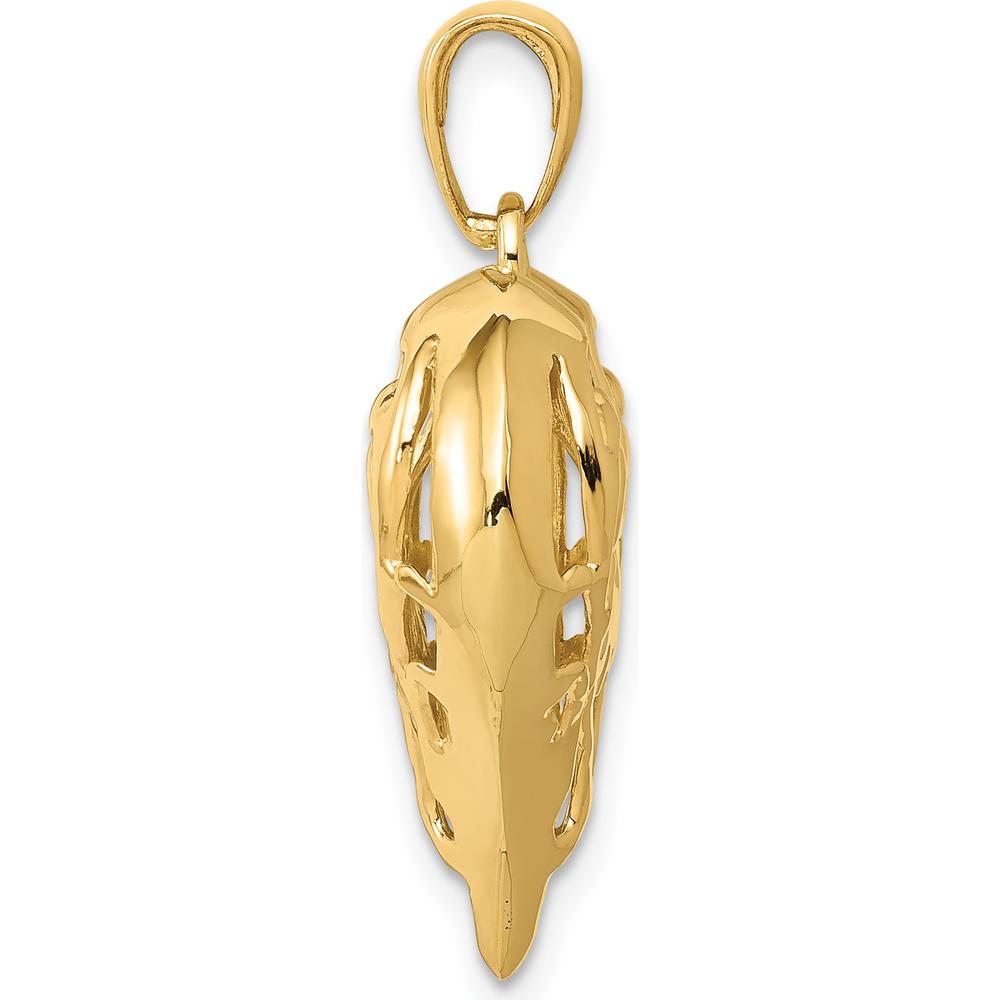 14K Yellow Gold 3D Filigree Puffed Heart Pendant - Polished Finish by Oro Pregiato