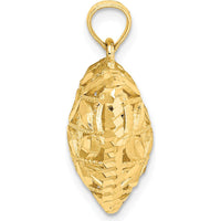 14K Yellow Gold 3D Filigree Puffed Heart Pendant - Polished Finish by Oro Pregiato