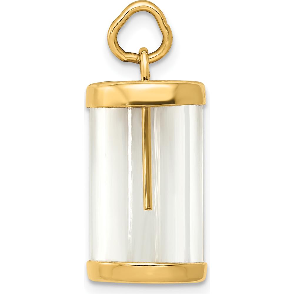 14K Yellow Gold 3D Fillable Vial Capsule Charm Pendant