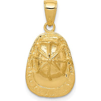 14K Yellow Gold 3D Firefighter Helmet Pendant - Solid Cast, Polished Finish by Oro Pregiato