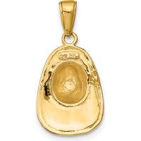 14K Yellow Gold 3D Firefighter Helmet Pendant - Solid Cast, Polished Finish by Oro Pregiato