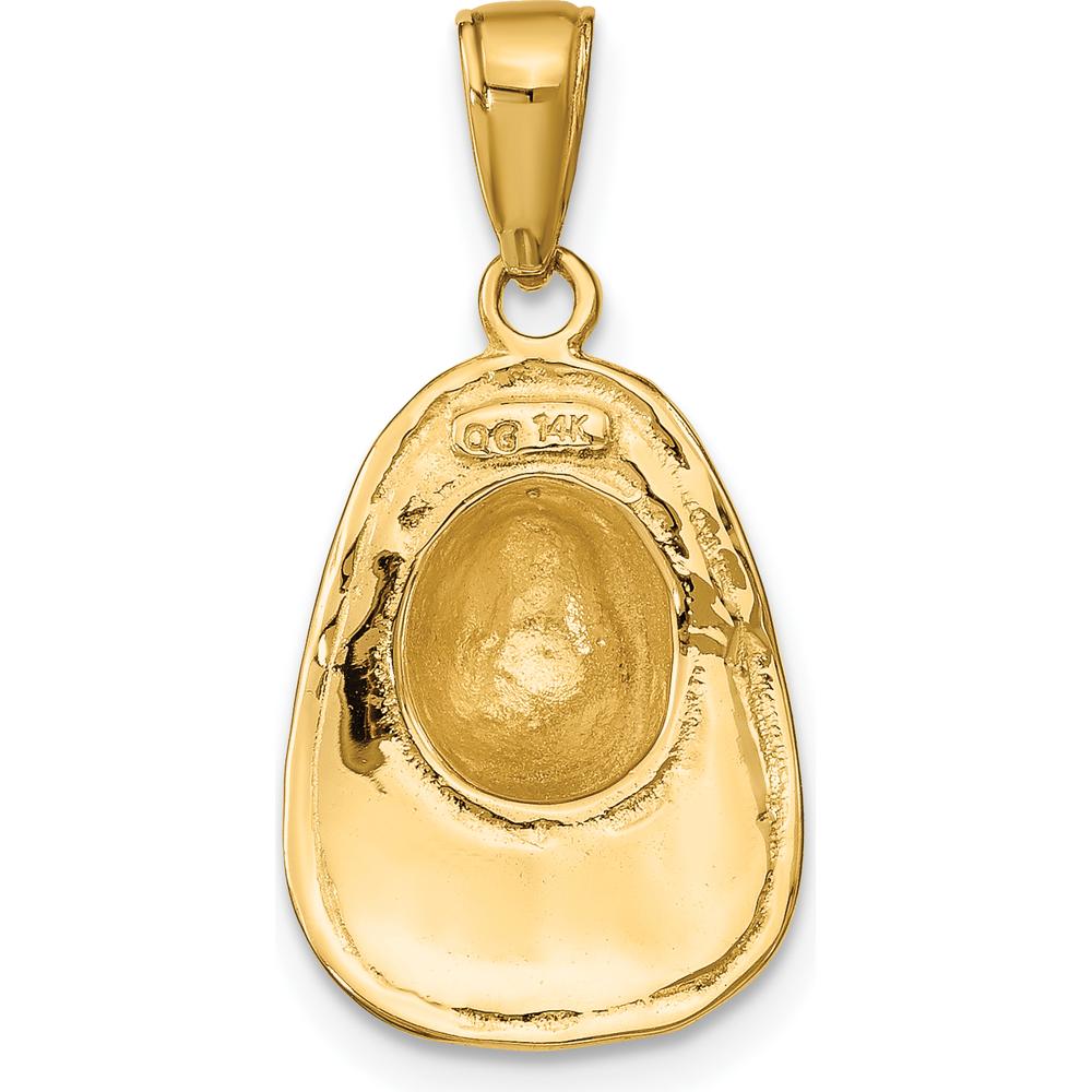 14K Yellow Gold 3D Firefighter Helmet Pendant - Solid Cast, Polished Finish by Oro Pregiato