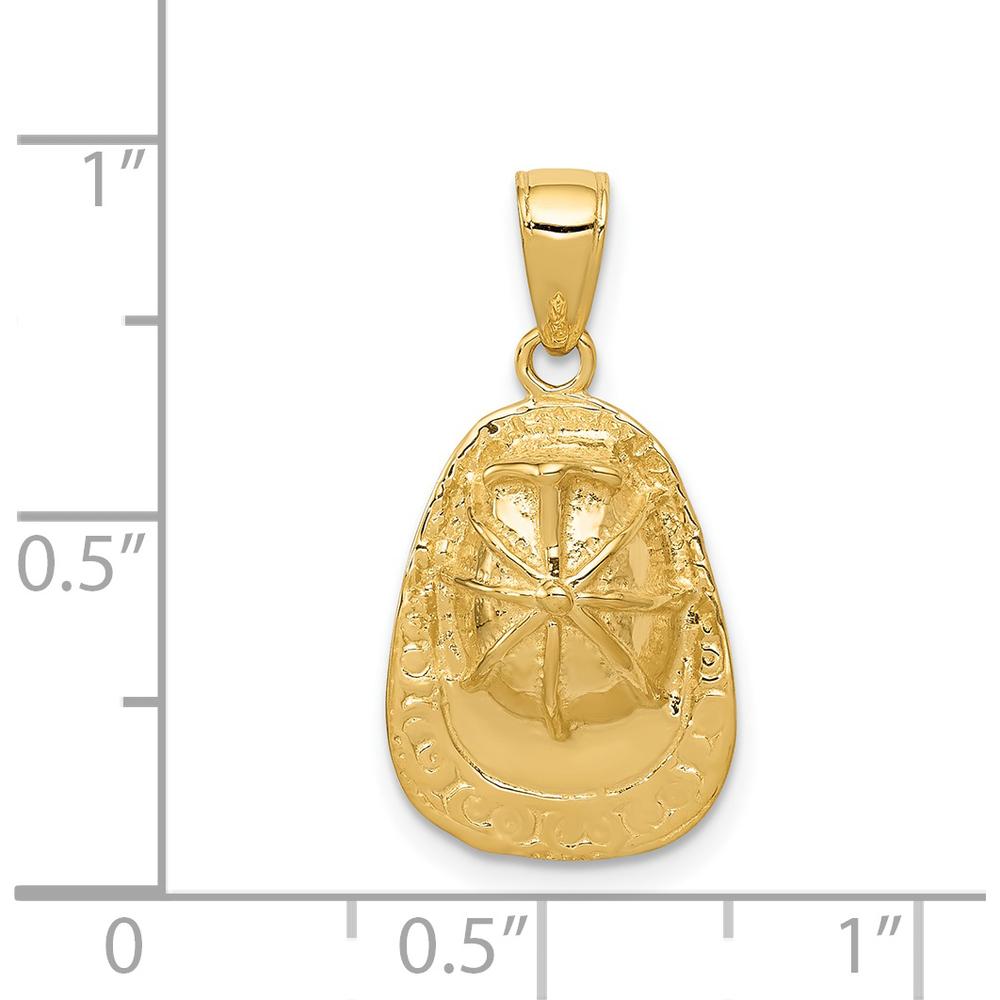 14K Yellow Gold 3D Firefighter Helmet Pendant - Solid Cast, Polished Finish by Oro Pregiato