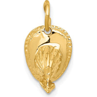 14K Yellow Gold 3D Fireman Helmet Charm - Polished Finish