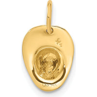 14K Yellow Gold 3D Fireman Helmet Charm - Polished Finish