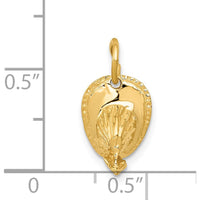 14K Yellow Gold 3D Fireman Helmet Charm - Polished Finish