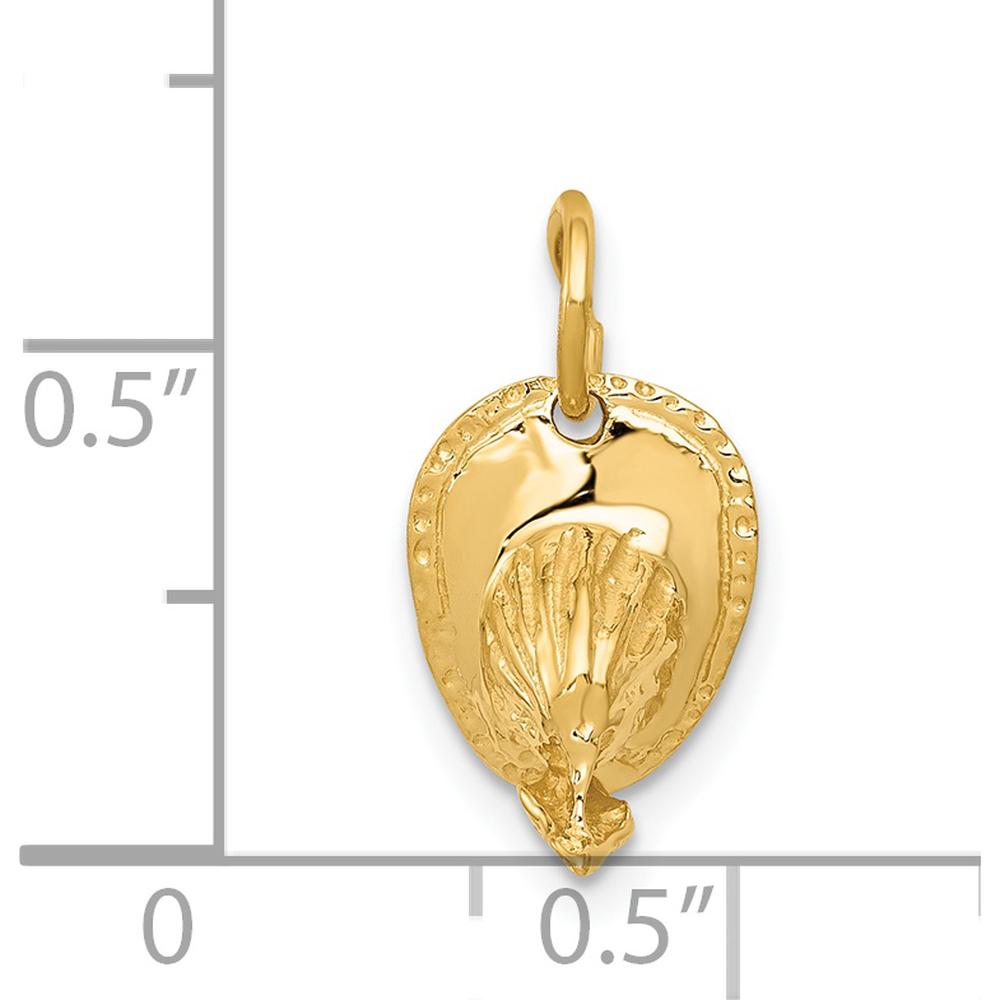 14K Yellow Gold 3D Fireman Helmet Charm - Polished Finish