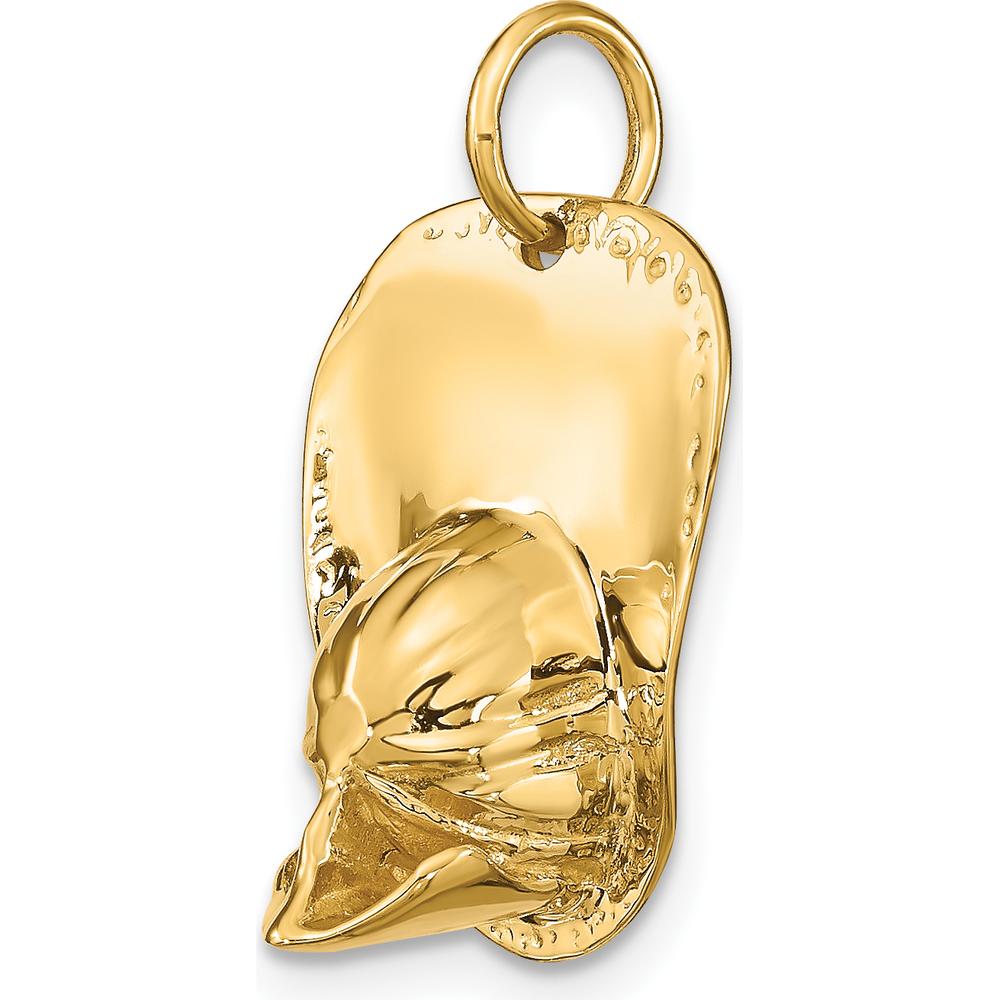 14K Yellow Gold 3D Fireman's Helmet Pendant - Heroic Charm in Yellow Gold