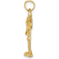 14K Yellow Gold 3D Flamingo Charm with Polished Finish by Oro Pregiato