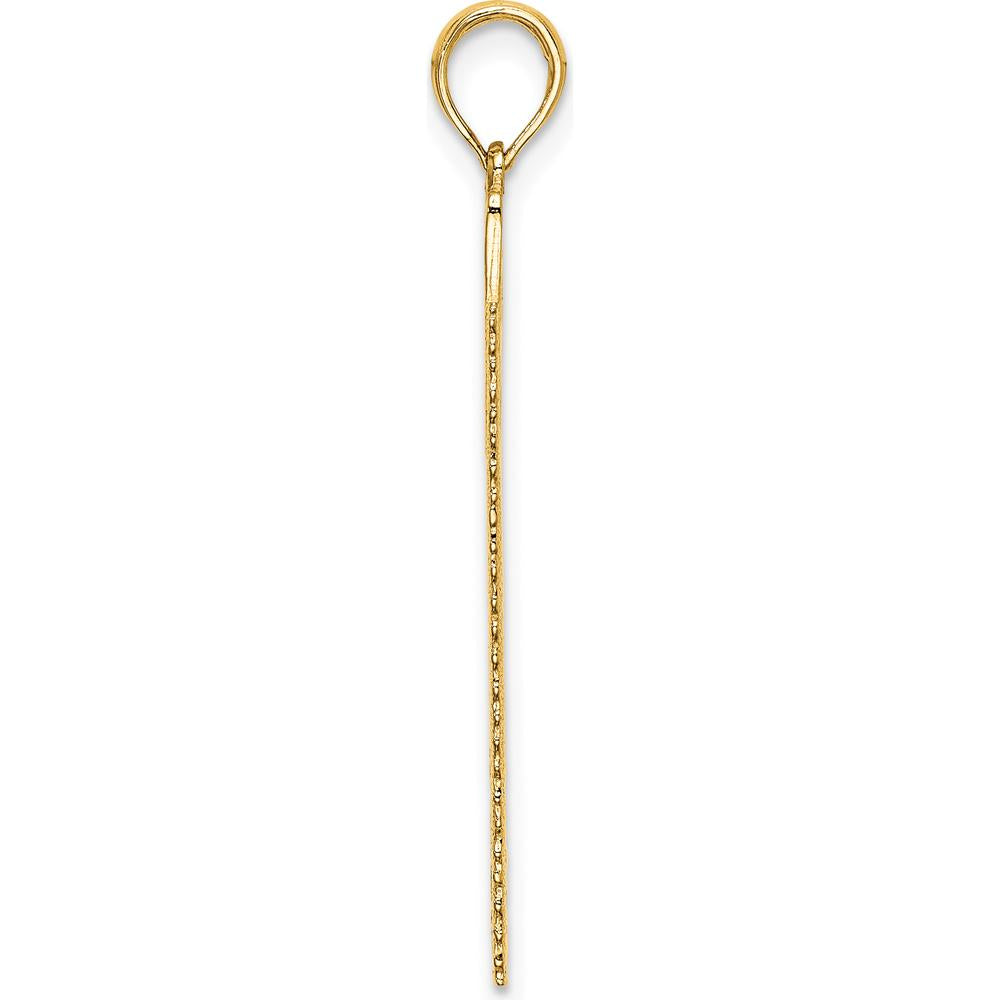 14K Yellow Gold 3D Flat Hand Saw Pendant with Textured Finish by Oro Pregiato