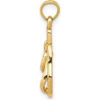 14K Yellow Gold 3D Flip Flops Pendant - 22mm Length by Oro Pregiato