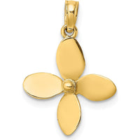 14K Yellow Gold 3D Four-Blade Propeller Pendant with Polished Finish by Oro Pregiato