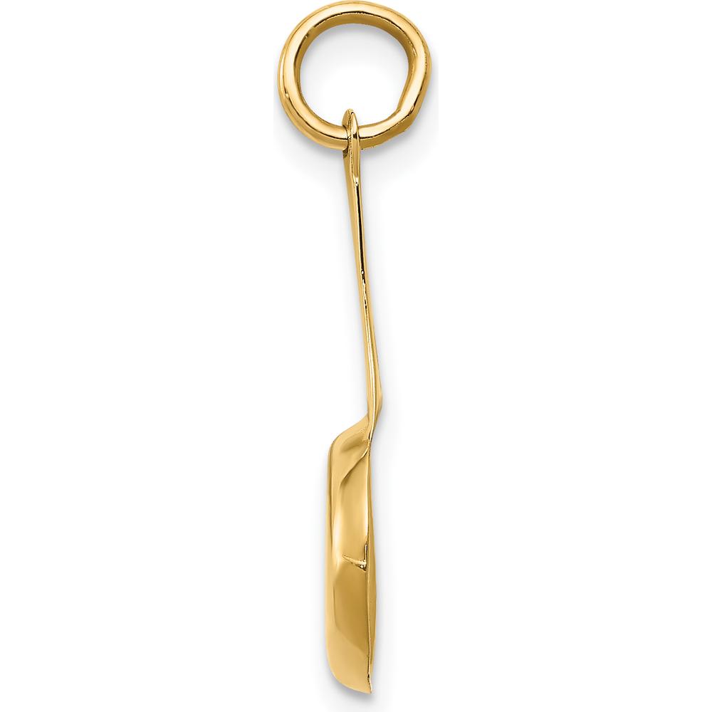 14K Yellow Gold 3D Frying Pan Pendant with Enameled Egg Charm