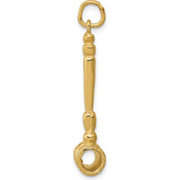 14K Yellow Gold 3D Gavel Charm for Men - Polished Finish
