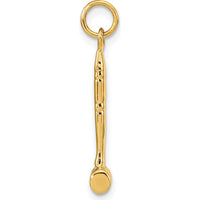 14K Yellow Gold 3D Gavel Charm - Polished Justice Symbol Pendant