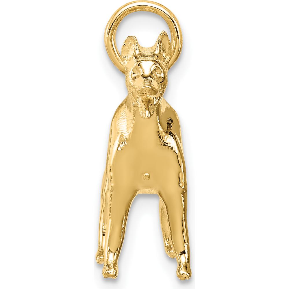 14K Yellow Gold 3D German Shepherd Dog Charm - Polished Finish by Oro Pregiato