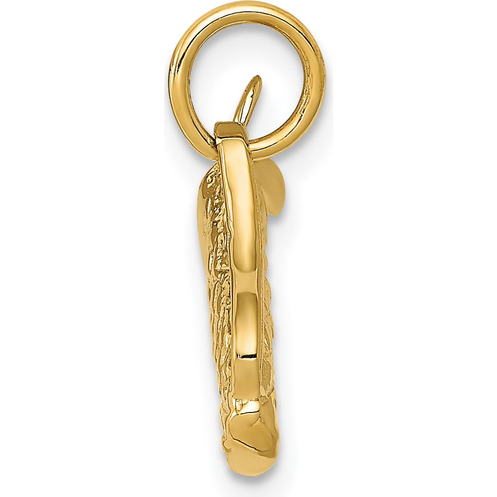 14K Yellow Gold 3D Golf Bag Pendant Charm for Men