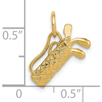 14K Yellow Gold 3D Golf Bag Pendant Charm for Men