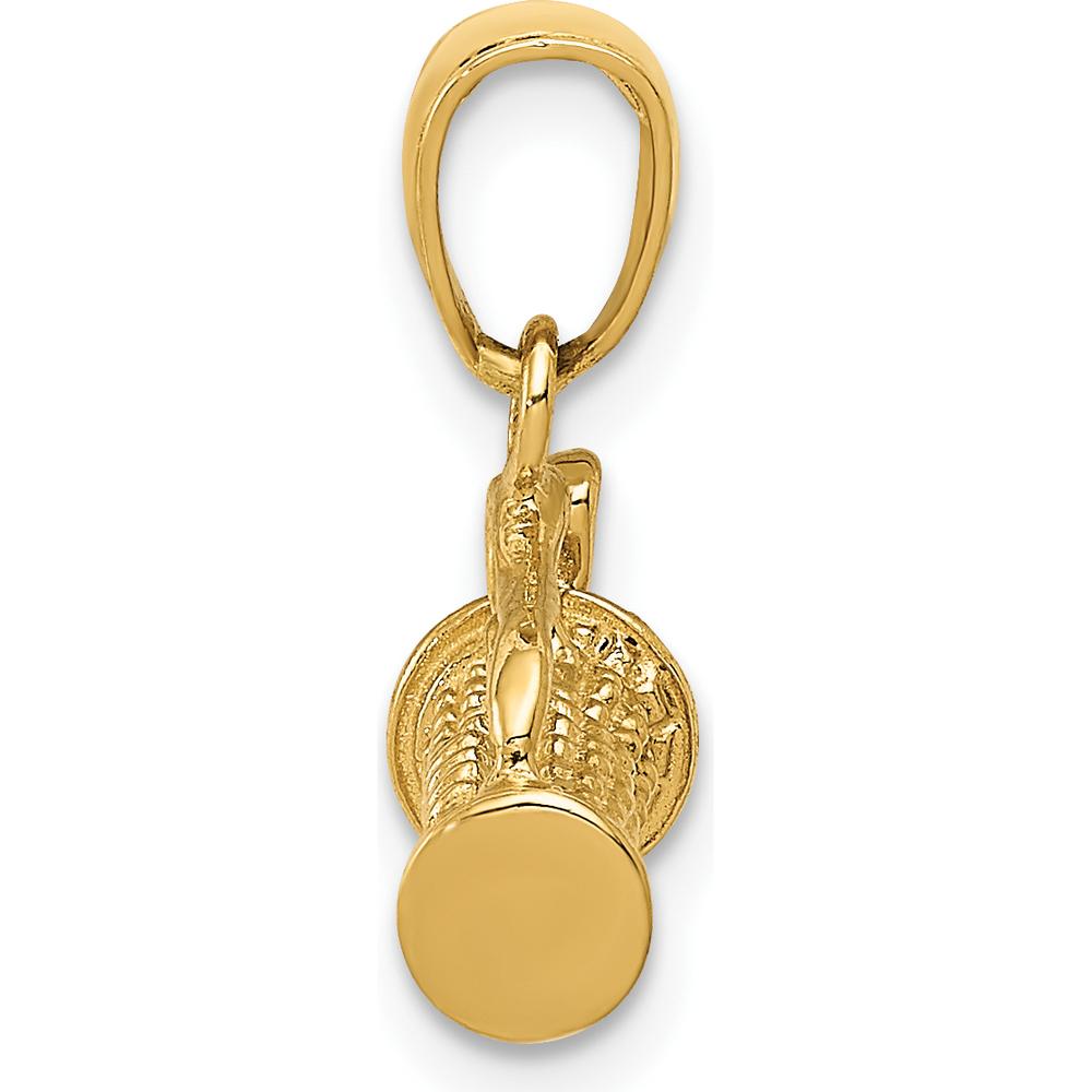 14K Yellow Gold 3D Golf Bag with Clubs Pendant - Solid Textured Design by Oro Pregiato