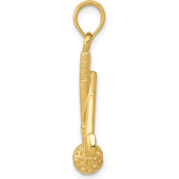 14K Yellow Gold 3D Golf Clubs and Ball Pendant by Oro Pregiato