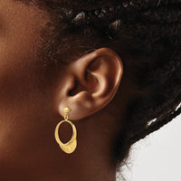14K Yellow Gold 3D Golf Visor Dangle Post Earrings by 0