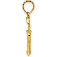 14K Yellow Gold 3D Golfer in Swing Charm - Textured Finish by Oro Pregiato