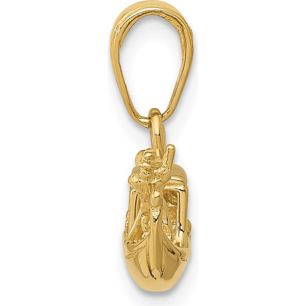 14K Yellow Gold 3D Gondola Pendant - Solid Polished Venice-Themed Charm by Oro Pregiato