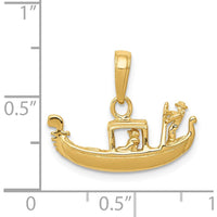 14K Yellow Gold 3D Gondola Pendant - Solid Polished Venice-Themed Charm by Oro Pregiato