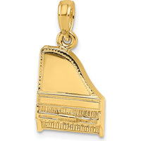 14K Yellow Gold 3D Grand Piano Charm with Movable Top by Oro Pregiato