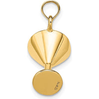 14K Yellow Gold 3D Green Enamel Martini with Red Cherry Charm - Fun Cocktail Pendant by Oro Pregiato