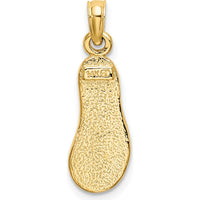 14K Yellow Gold 3D Green Enameled Flip-Flop Pendant Charm by Oro Pregiato