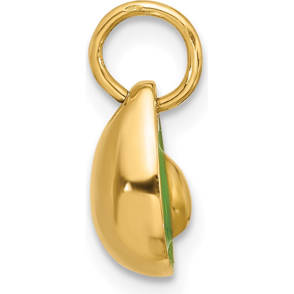14K Yellow Gold 3D Green Epoxy Avocado Charm - 16mm Length by Oro Pregiato