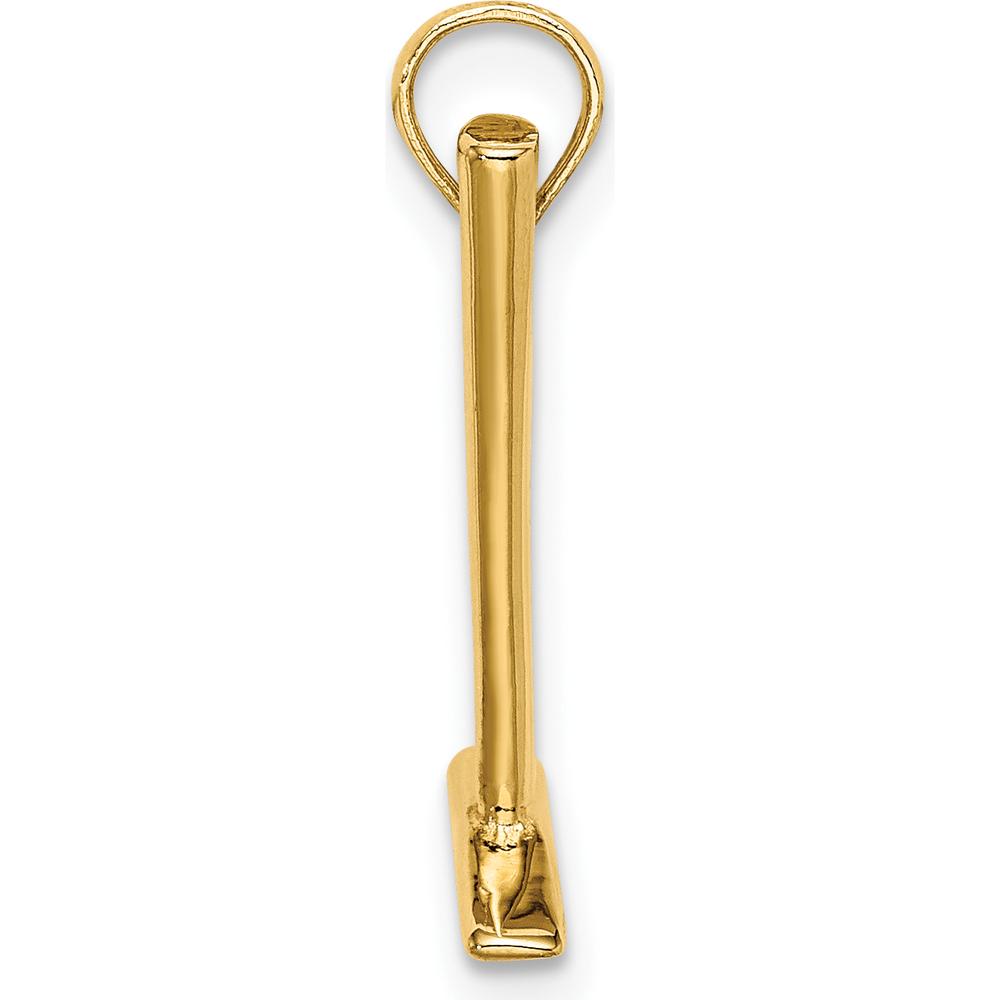 14K Yellow Gold 3D Hammer Charm - 18.9mm Length, Polished Finish by Oro Pregiato