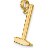 14K Yellow Gold 3D Hammer Charm - 18.9mm Length, Polished Finish by Oro Pregiato