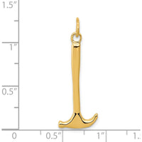 14K Yellow Gold 3D Hammer Charm Pendant - 30mm Length