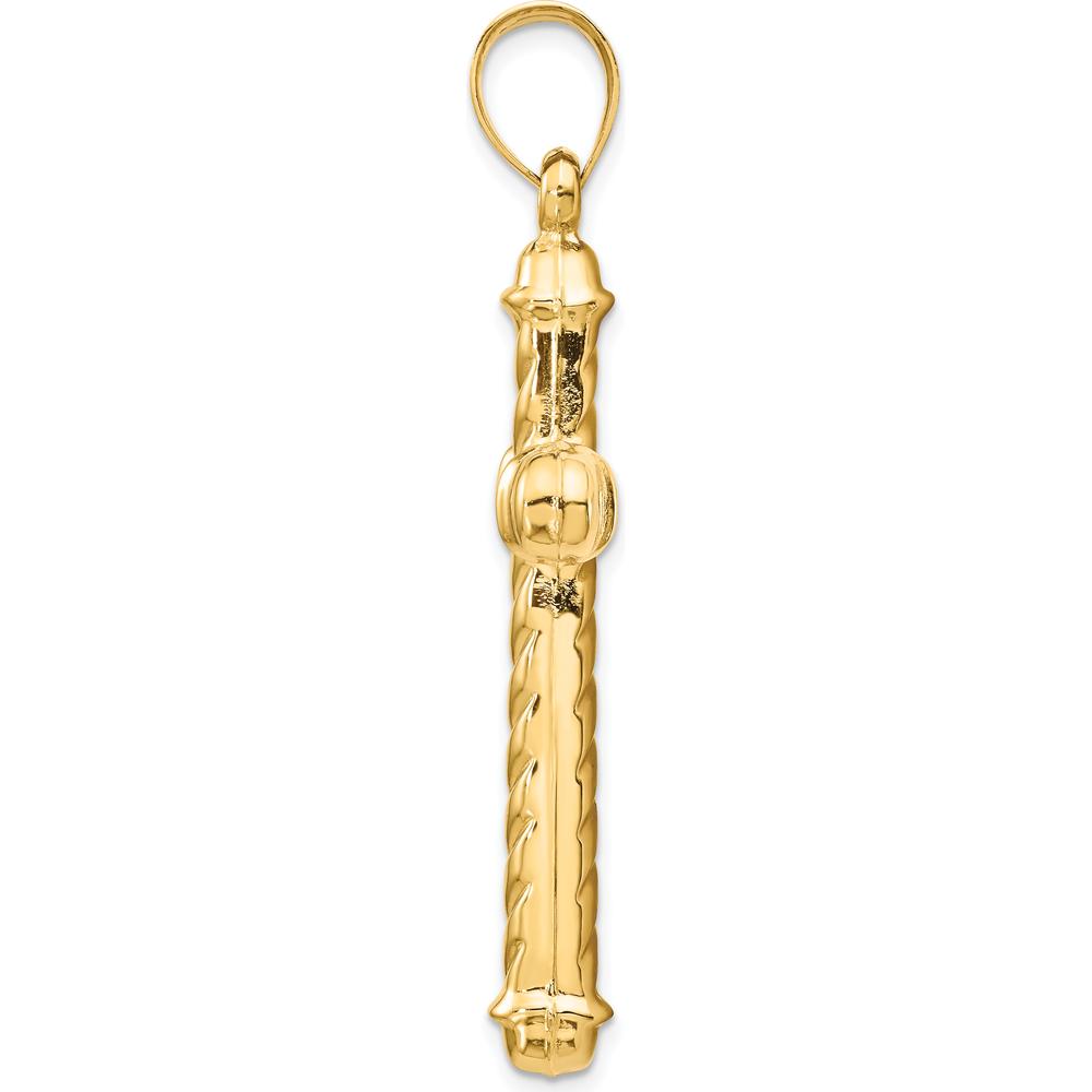 14K Yellow Gold 3D Hollow Cross Pendant - 54mm Length by Oro Pregiato