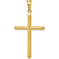 14K Yellow Gold 3D Hollow Cross Pendant - 56mm Length, 30mm Width by Oro Pregiato