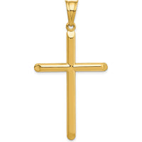 14K Yellow Gold 3D Hollow Cross Pendant - 56mm Length, 30mm Width by Oro Pregiato