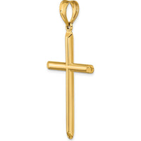 14K Yellow Gold 3D Hollow Cross Pendant - 56mm Length, 30mm Width by Oro Pregiato